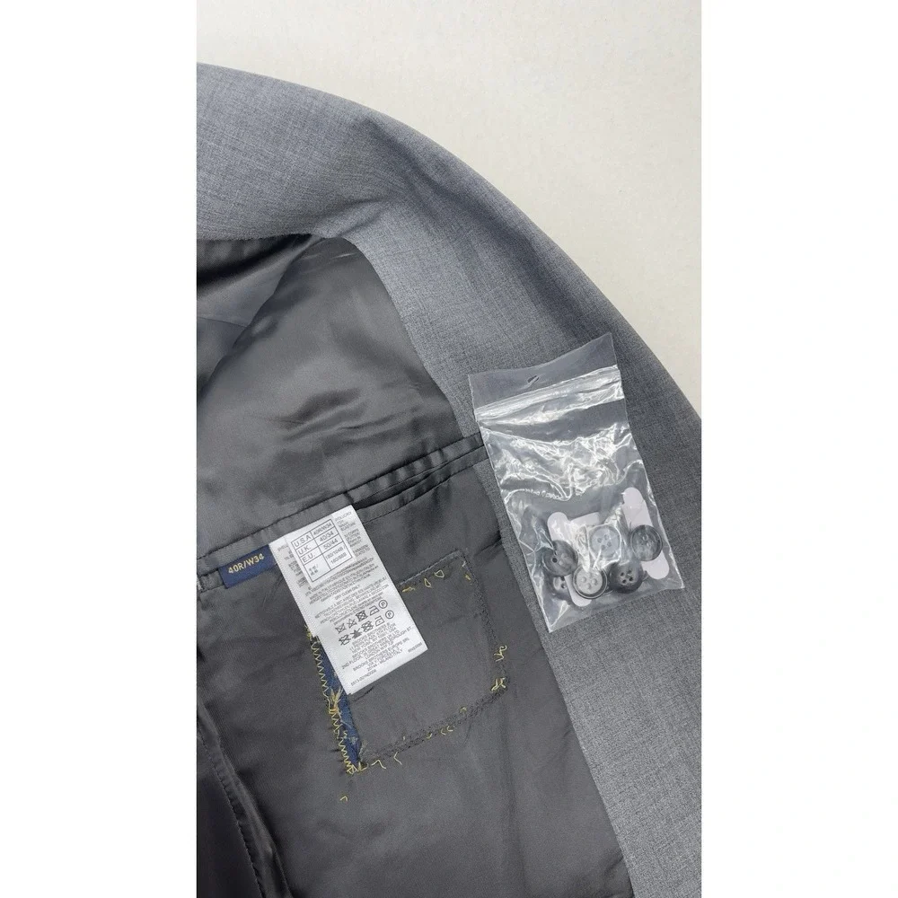 Brooks Brothers Men's Gray  Wool Regent Blazer 40R  And Classic Pants Set 34x37